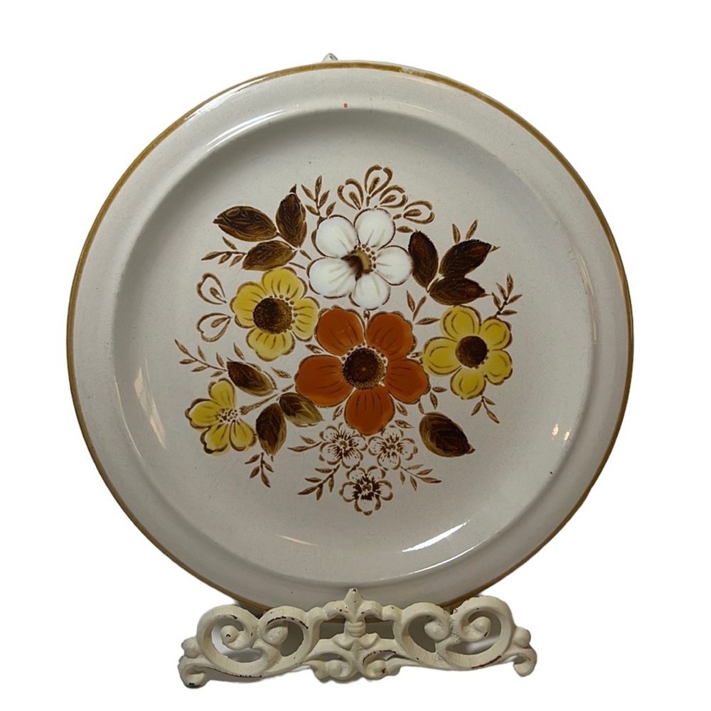 Vintage 70’s Stoneware Excel Linda floral  serving platter
